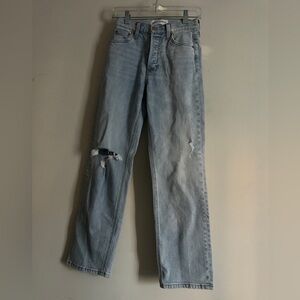 Denim Forum Aritzia The Arlo High Rise Straight Jeans  24
